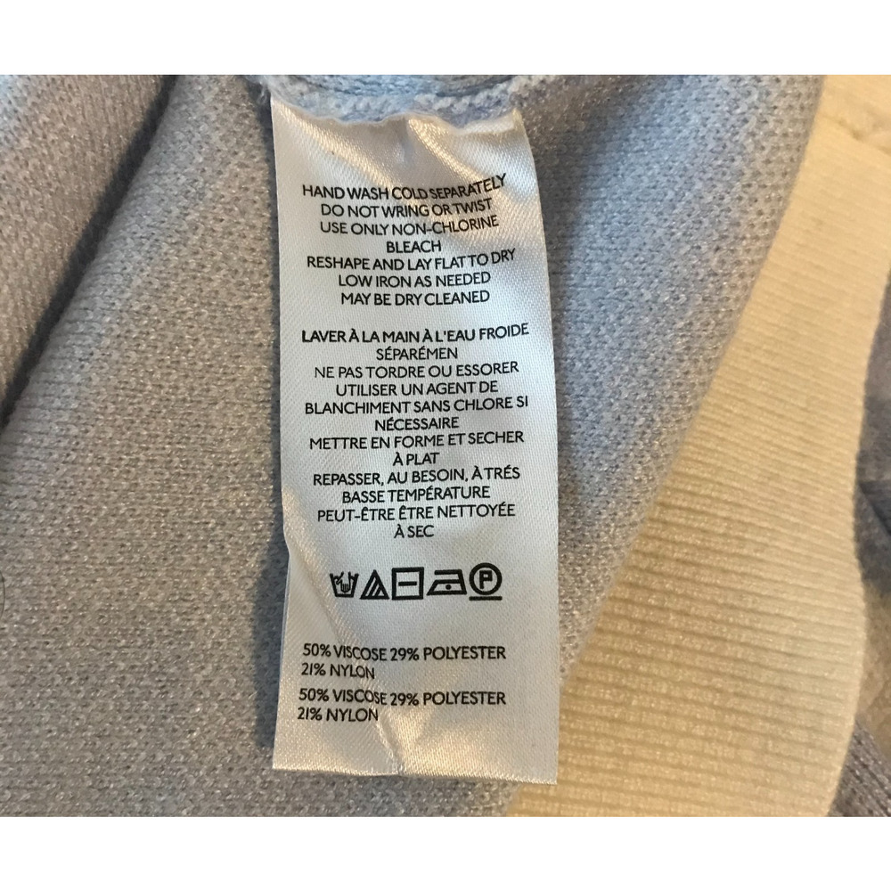 Anthropologie Maeve The Harmon Puff Sleeve Sweater Tee Blue Gingham XSP - Picture 9 of 10